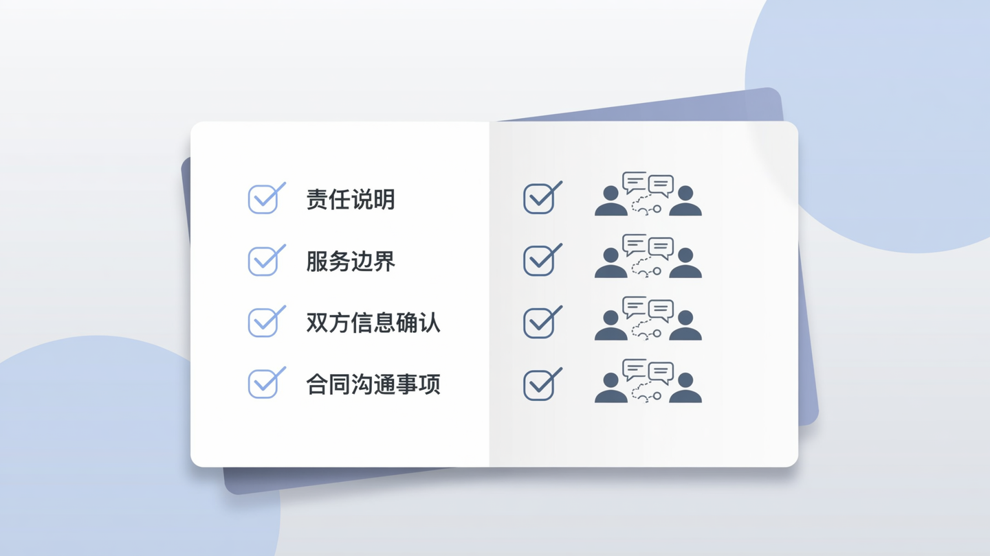 京牌租赁合同沟通事项与责任说明信息图