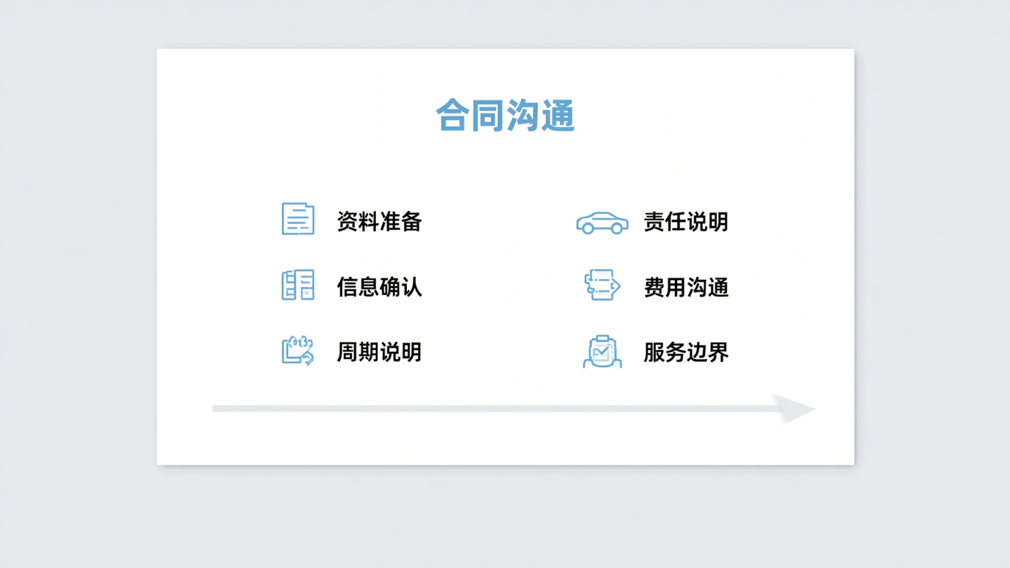 京牌租赁合同沟通事项信息图