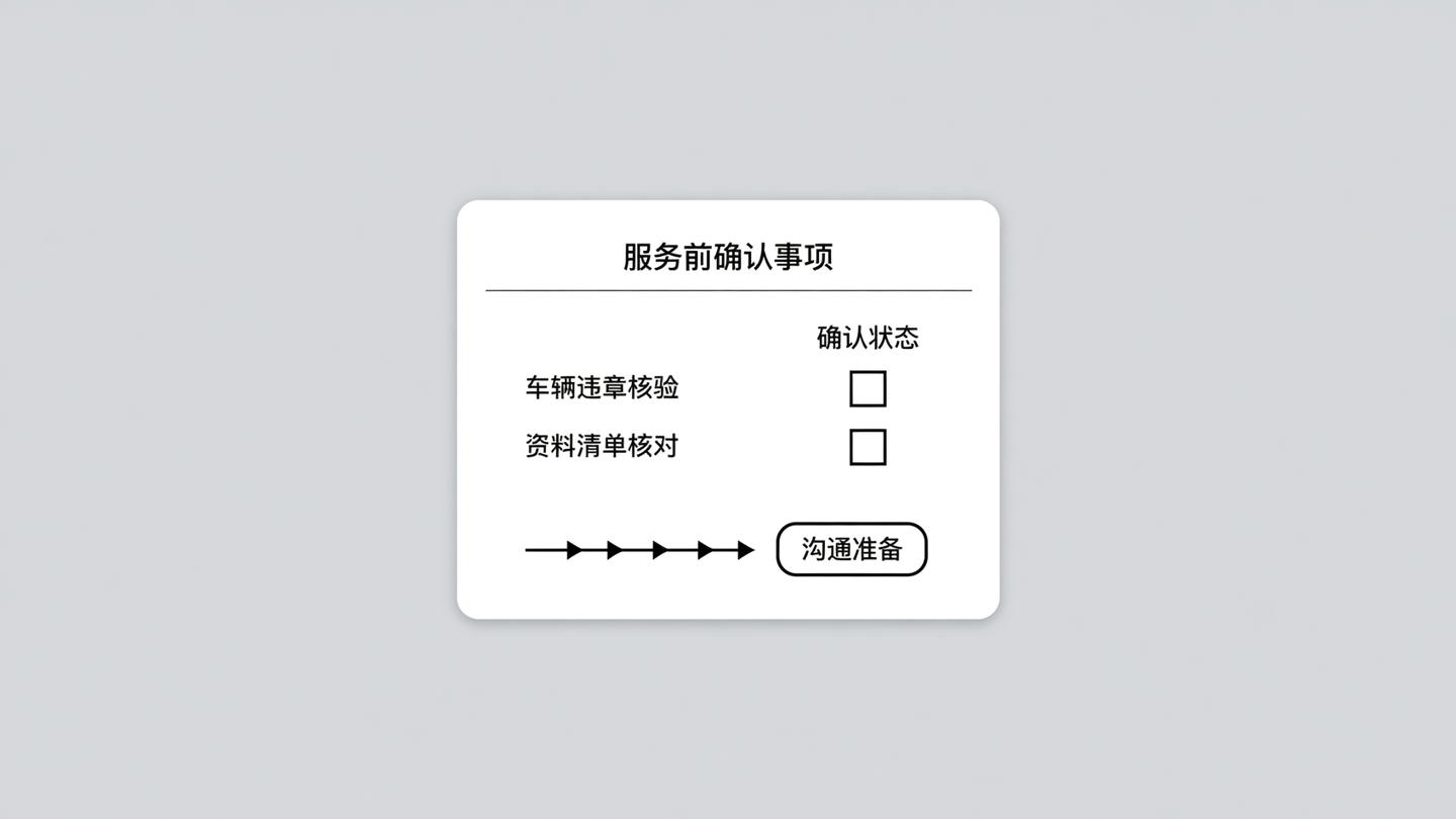 京牌服务前确认事项与沟通准备流程图